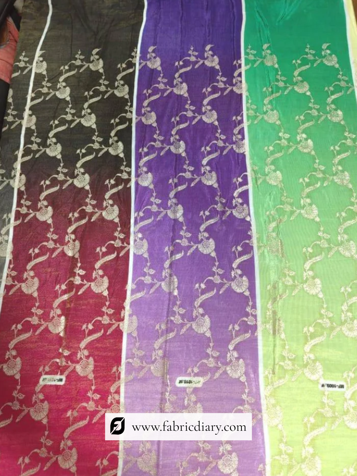 Floral Printed Tissue Jacquard Fabric