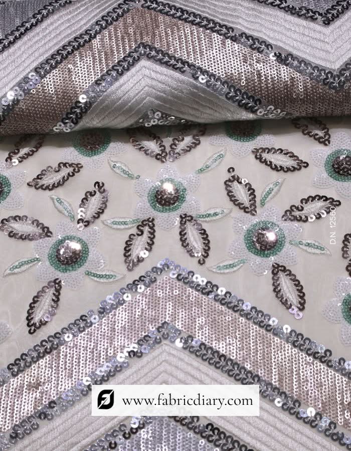 Floral Sequin Fabric for Women's Global Fashion Dresses