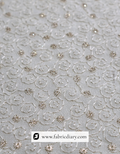 White embroidered fabric for designer men's wedding suits