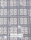 Golden silver sequin fabric – geometric embroidery for dresses and partywear