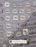 Designer embroidery fabric with 3mm sequins and square design