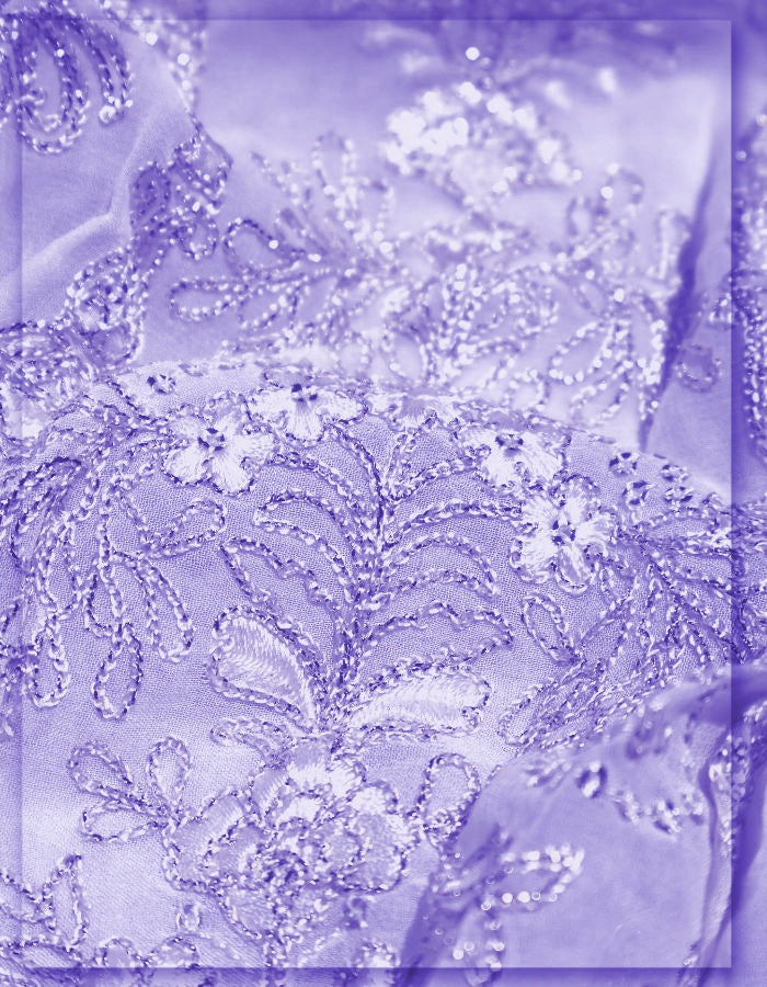 Georgette Kali Embroidery Fabric For Bridesmaid Dress - 12923