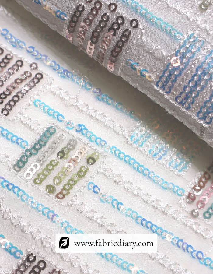 Glamorous embroidered fabric with multicolor sequins – bulk fashion supplier