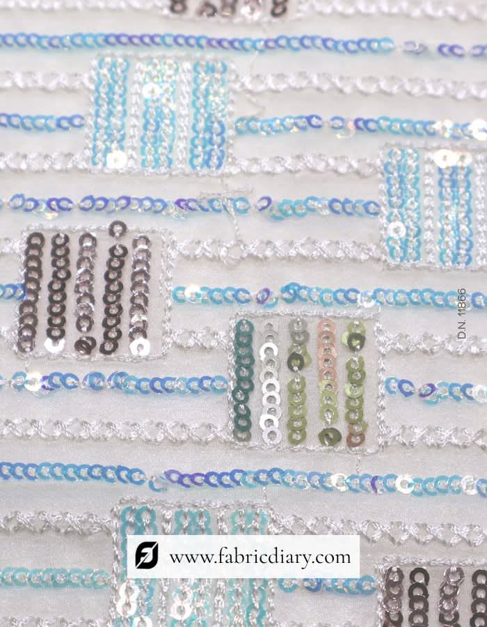 Multicolor designer sequin textile – embroidered fabric for women's ethnic wear