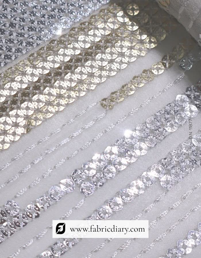 Buy lining pattern sequins fabric – premium ethnic fashion material