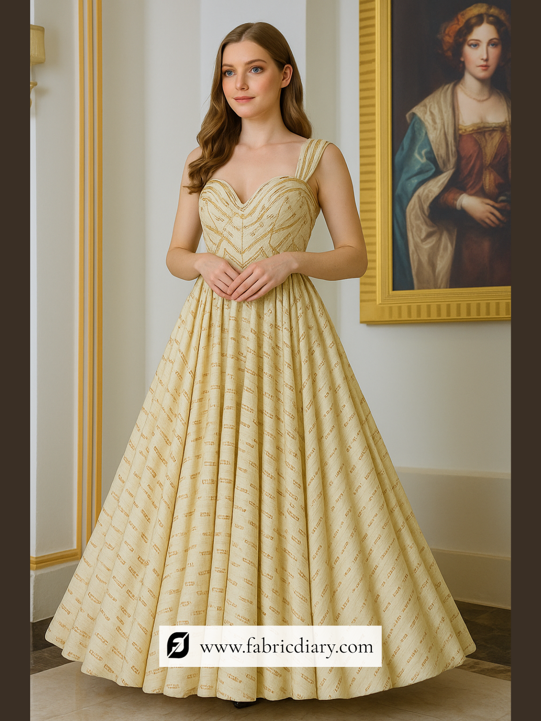 Gold Sequins Allover Embroidery Fabric