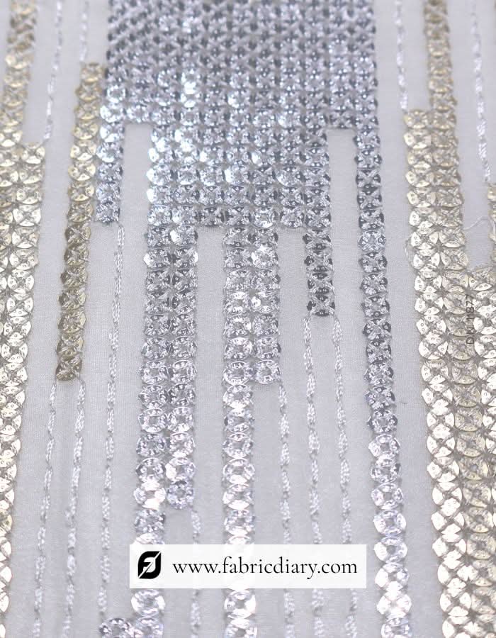 Gold & Silver Lining Design Sequins Fabric – #877