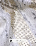 Elegant gold silver embroidered fabric – perfect for gowns, lehengas, and sarees