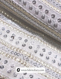 Elegant sequin fabric in gold & silver – perfect for party gowns and sarees