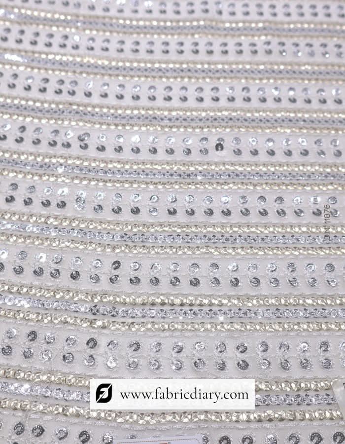 Premium sequin fabric with golden silver finish – for women’s wear worldwide