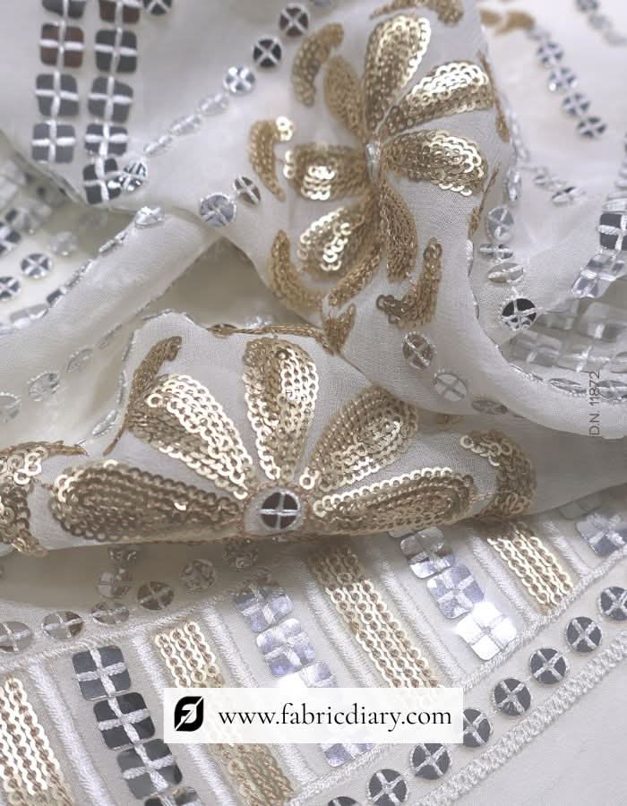 Elegant sequin daman fabric – wholesale bridal textile for designers