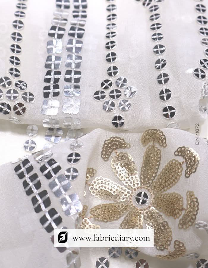 Sequin daman fabric for women’s ethnic wear – buy in bulk for bridal fashion