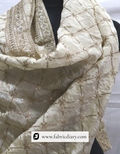 Embroidered golden dupatta – tissue fabric scarf for lehengas and suits