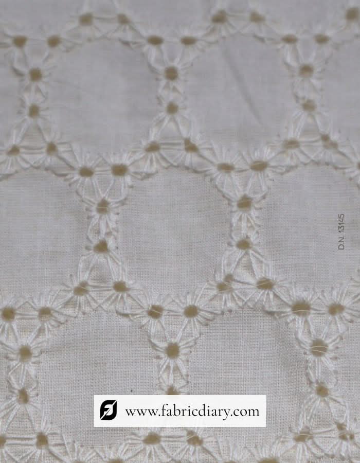 Buy cotton Schiffli fabric online for designer wear