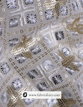 Heavy four square designer sequin fabric for gowns