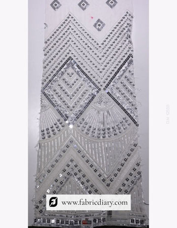 Heavy sequin fabric with daman design for designer women's dresses