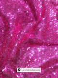 Heavy sequin embroidery fabric in vibrant pink