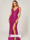 Hot pink sequins fabric for party and occasion wear