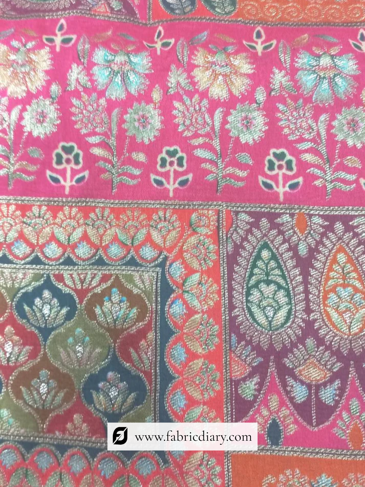 Bright pink printed jacquard for festive outfits