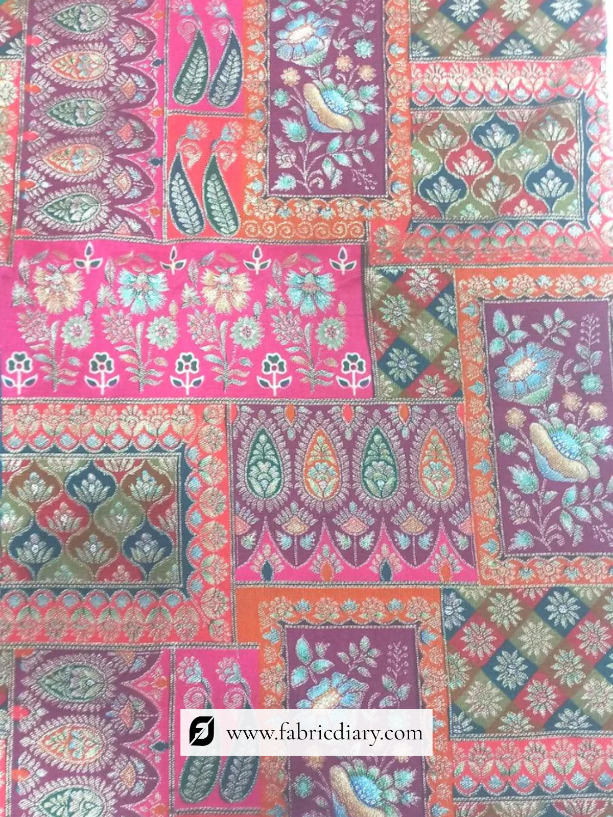 Hot Pink Position Print Jacquard Fabric