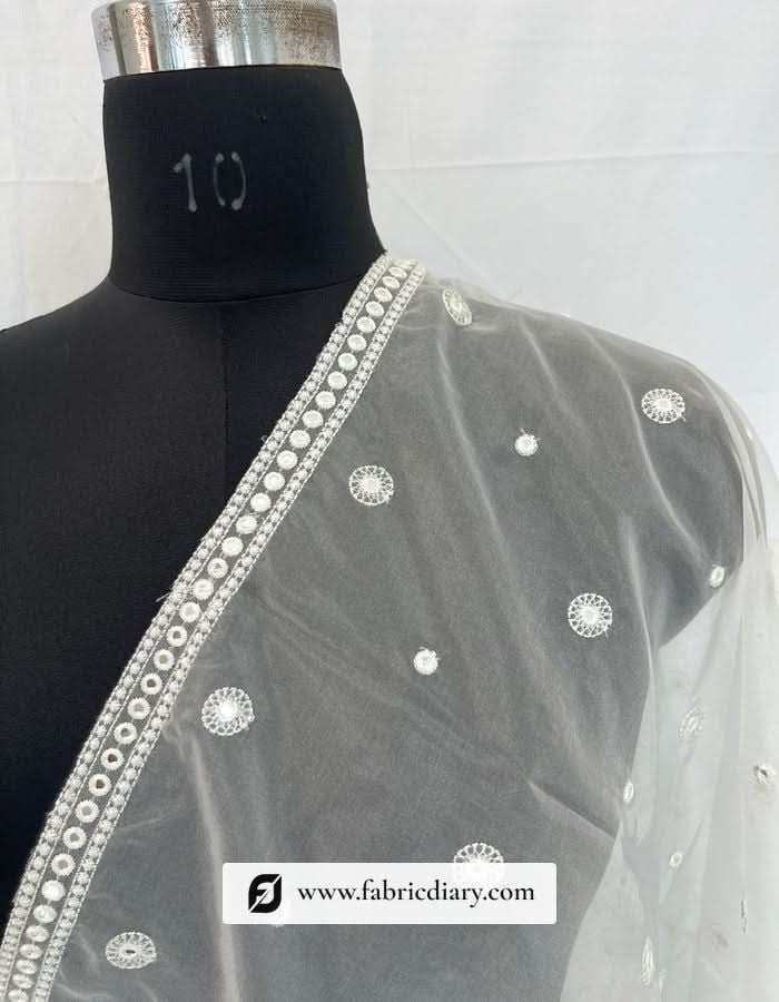 Buy mirror embroidered organza dupatta online for women