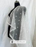 Mirror work embroidered nylon organza dupatta for festive wear