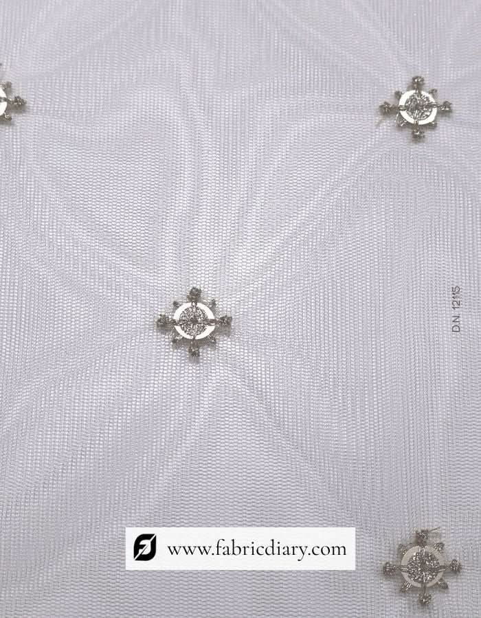Traditional zari embroidery butti fabric – bulk manufacturer and exporter