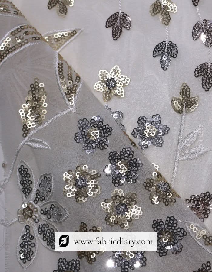 Buy Indian sequin fabric for designer dresses with daman style