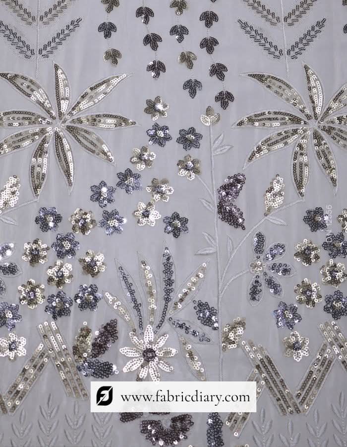 Luxury Indian sequin fabric for bridal and ethnic gowns