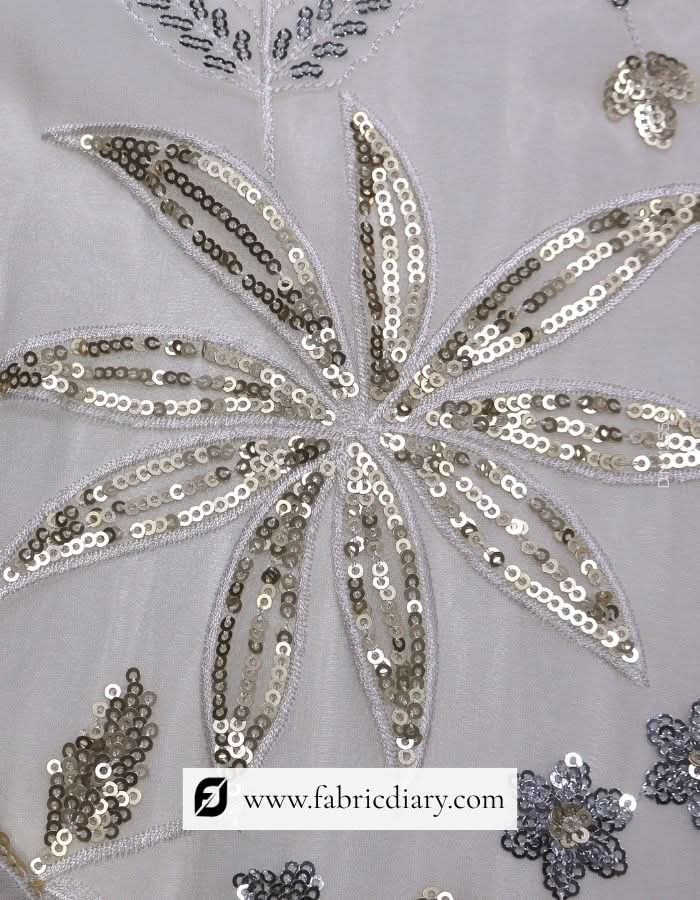 Premium daman pattern fabric – sequin embroidered for women