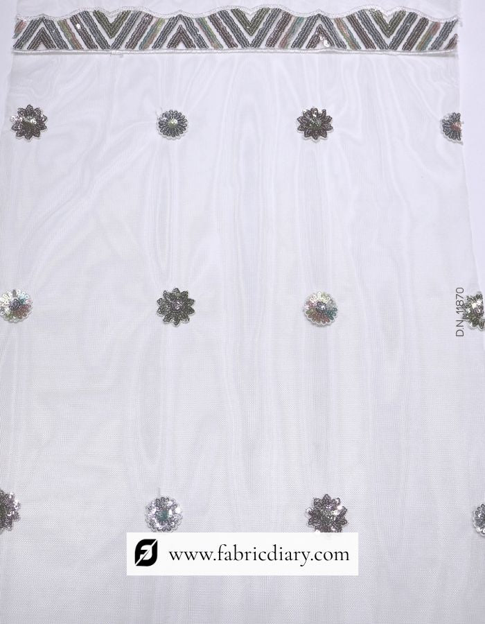 Fusion sequin dupatta fabric – multicolor embroidered material for online stores