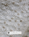Designer off-white embroidered fabric for sherwani suits