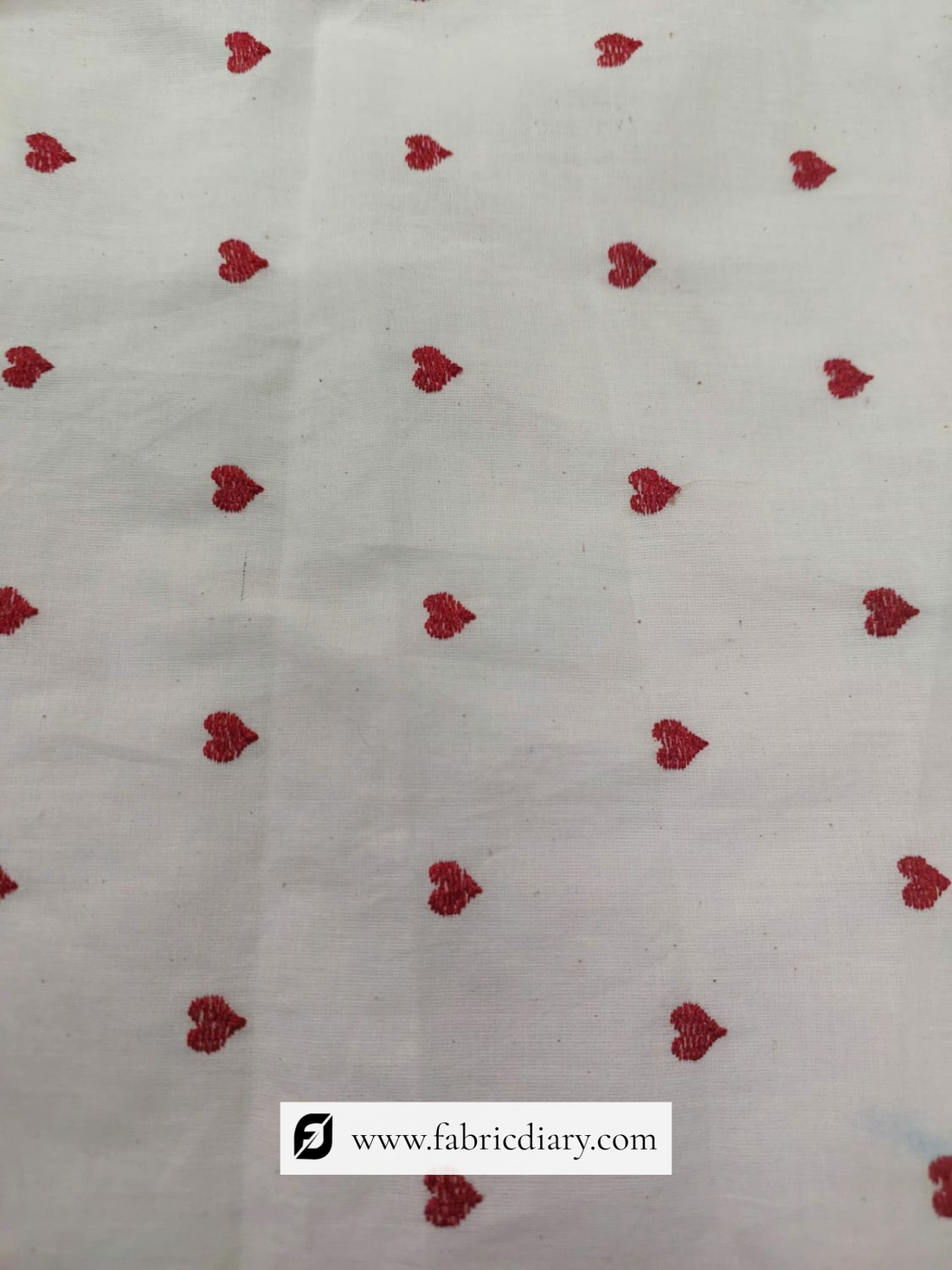 Cotton Heart Shape Kurti Embroidery Fabric
