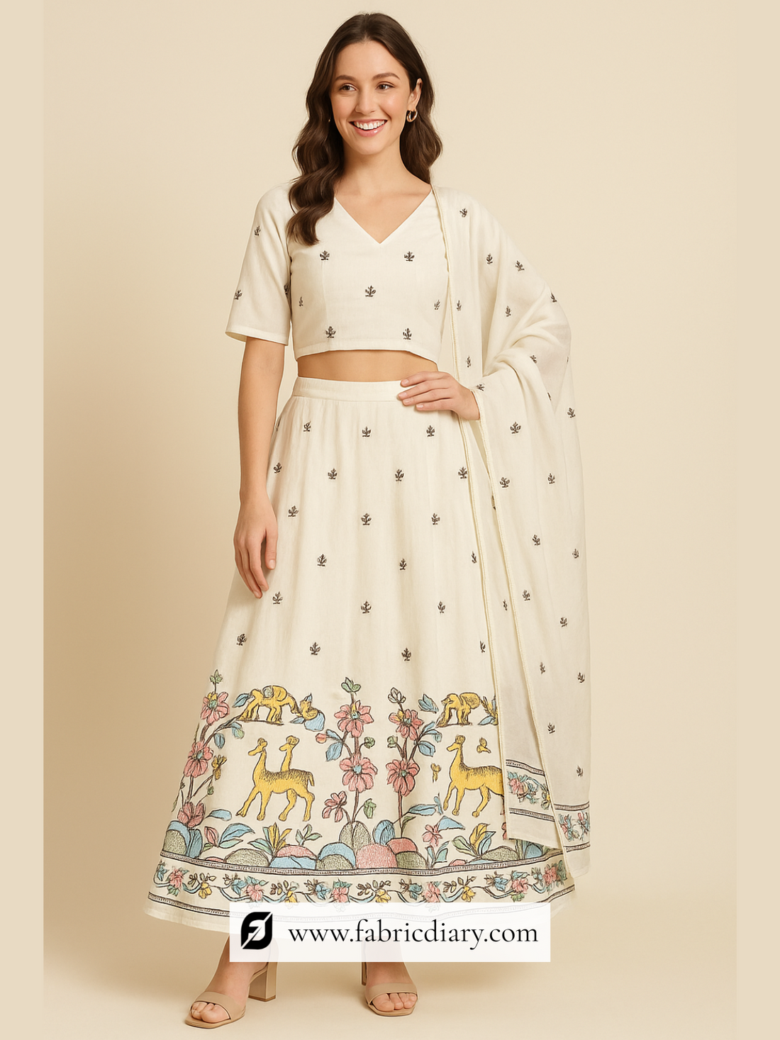 Latest Trending Cotton Lehenga Embroidery Fabric