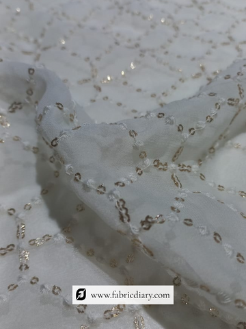 Latest Designer Embroidered Georgette Fabric
