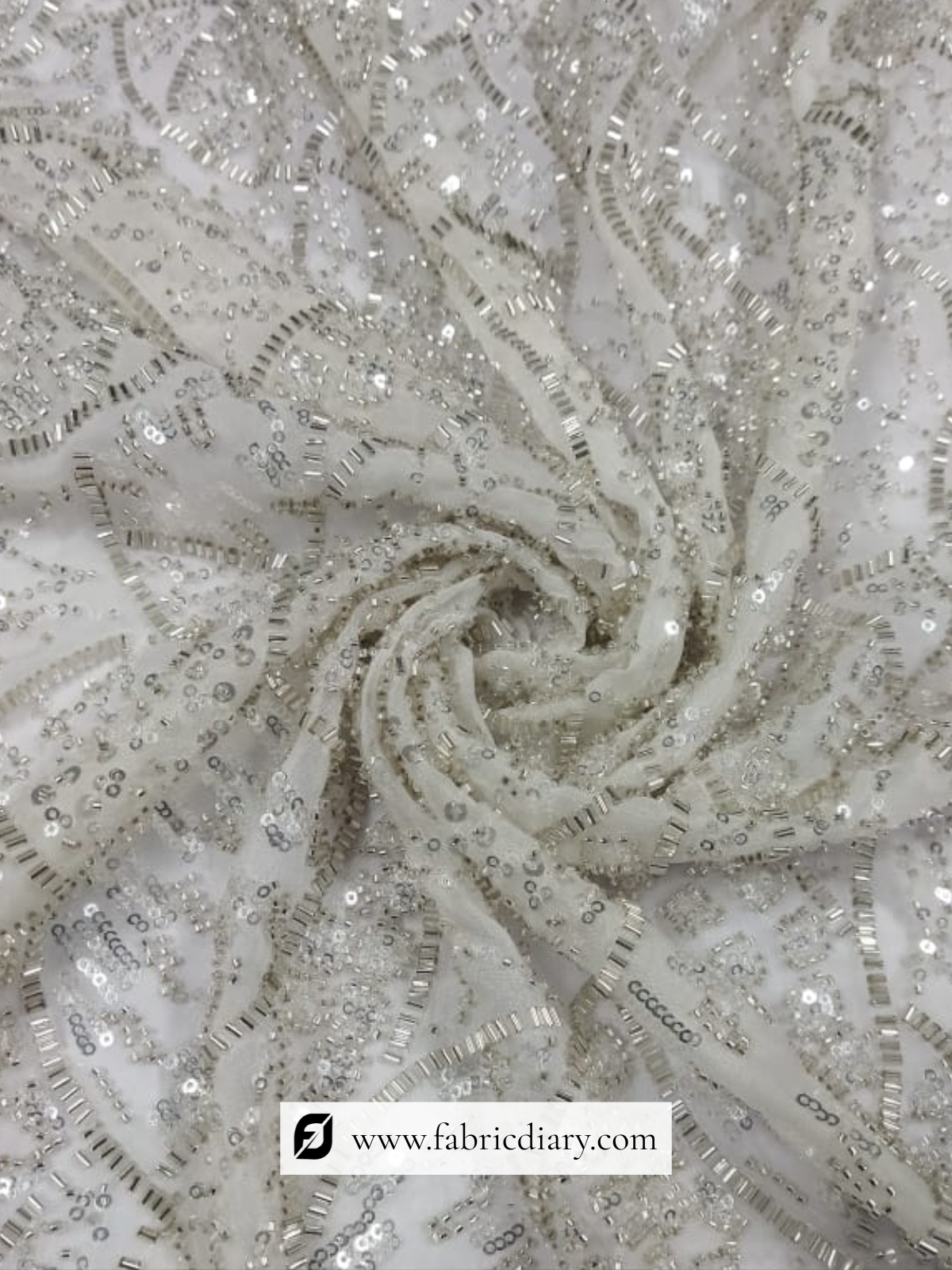 Luxurious embroidered lace with beads for dresses