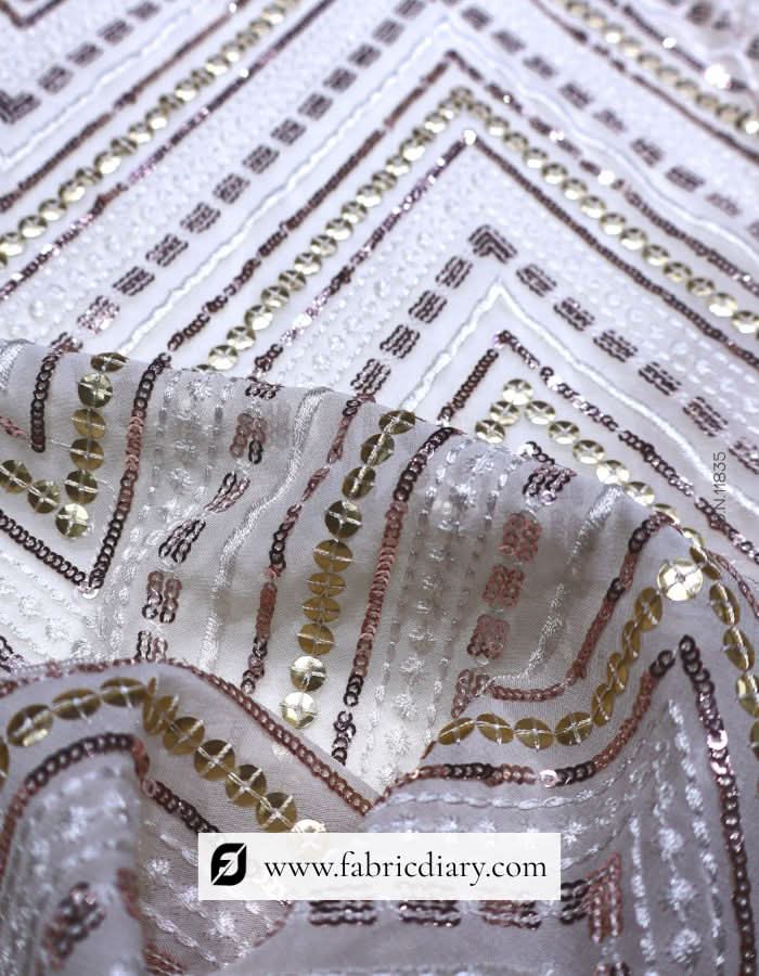 Luxurious Sequins Fabric for Red Carpet and Evening Wear – #835