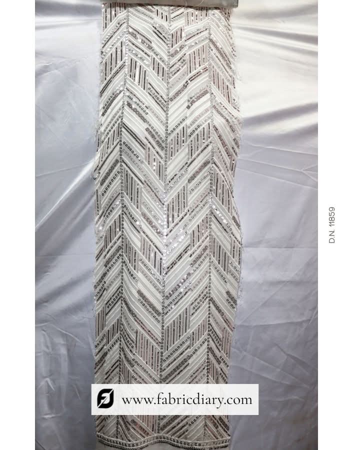 Sequin fabric for bridal and evening gowns – haute couture embroidery textile