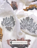Shining leaf design sequin fabric – premium embroidery material for gowns