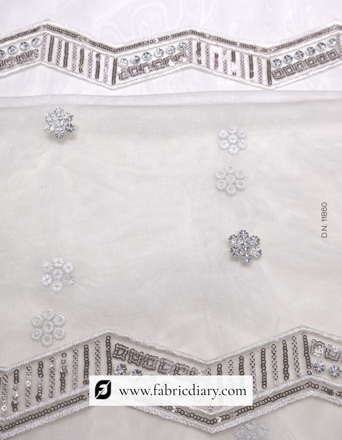 Luxurious Designer Sequin Mono Dupatta Fabric – #860