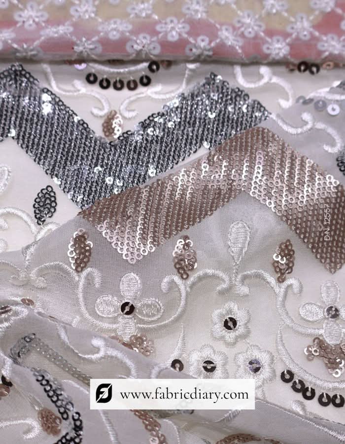 Luxury Evening Dress Sequin Fabric in Daman Style