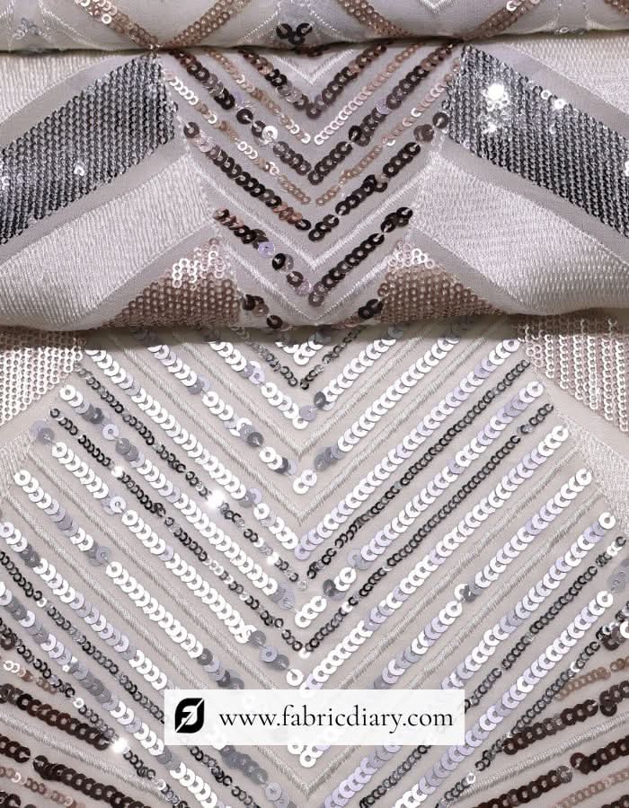 Daman embroidery sequin fabric for women's evening fashion