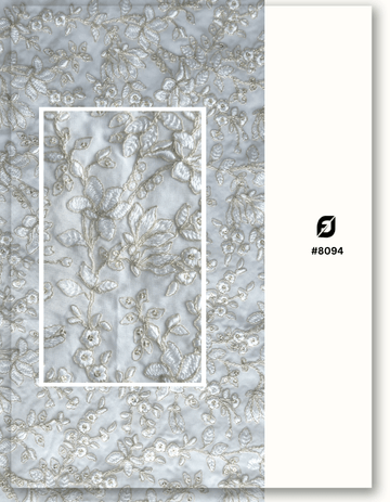 Beautiful Cording Thread Work Sequins Embroidery fabric #8094