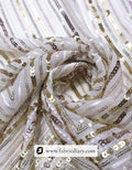 Daman style sequin embroidered fabric for bridal wear
