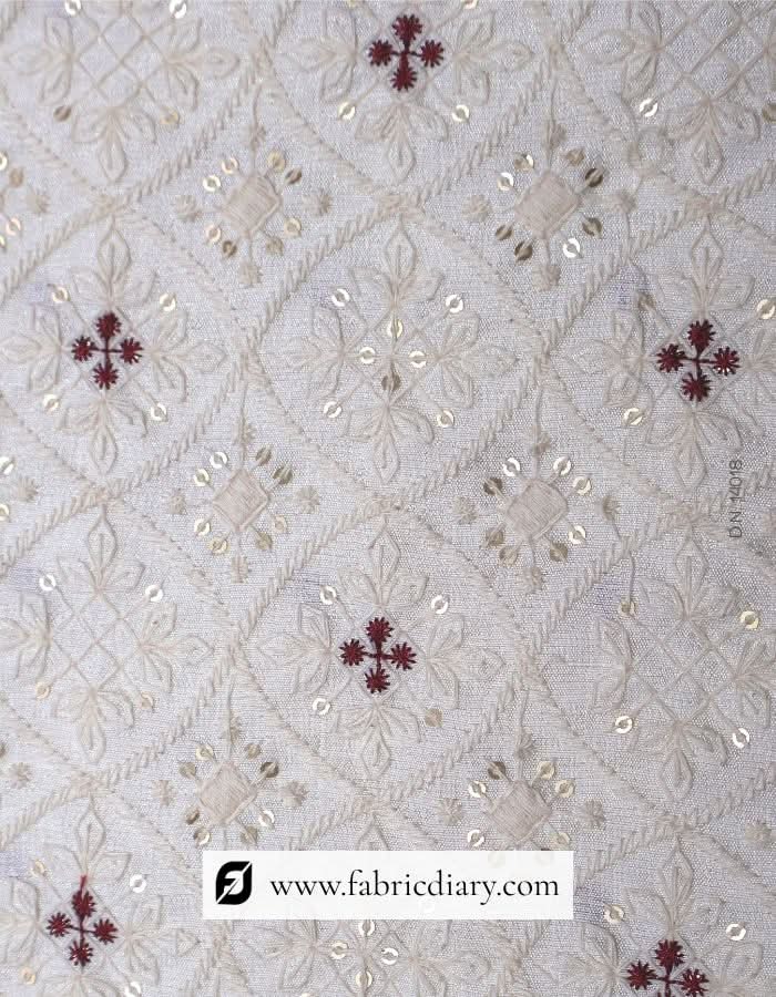 3mm sequin white fabric for men’s sherwani suits