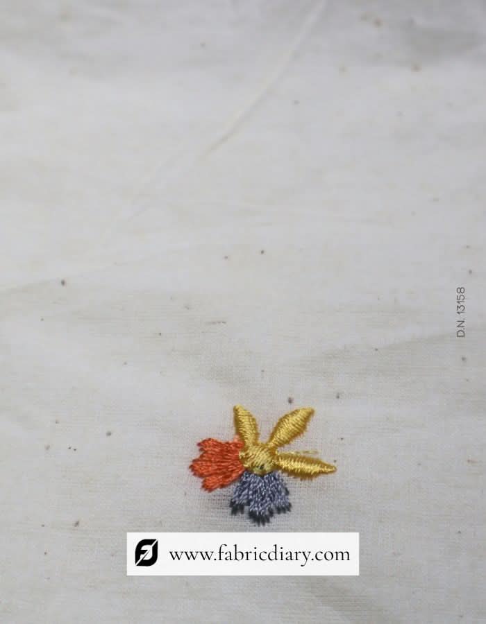 Wholesale organic cotton fabric with embroidered motifs
