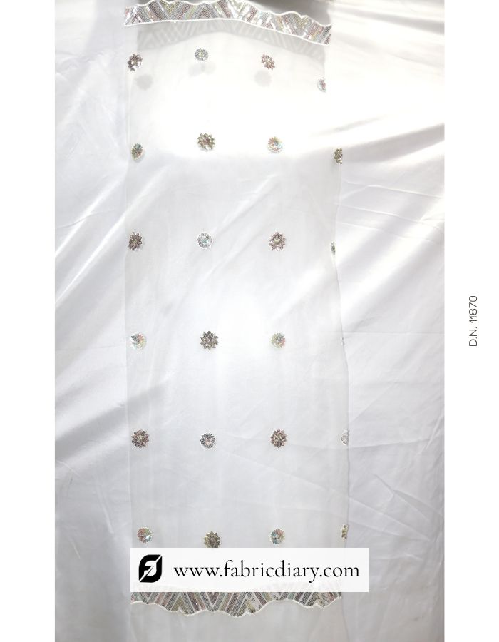 Multicolor Sequins Designer Dupatta Fabric with Traditional and Modern Design – #870