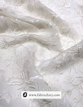 Bulk White Georgette Embroidery Fabric with 3mm Sequins for Garment Manufacturers