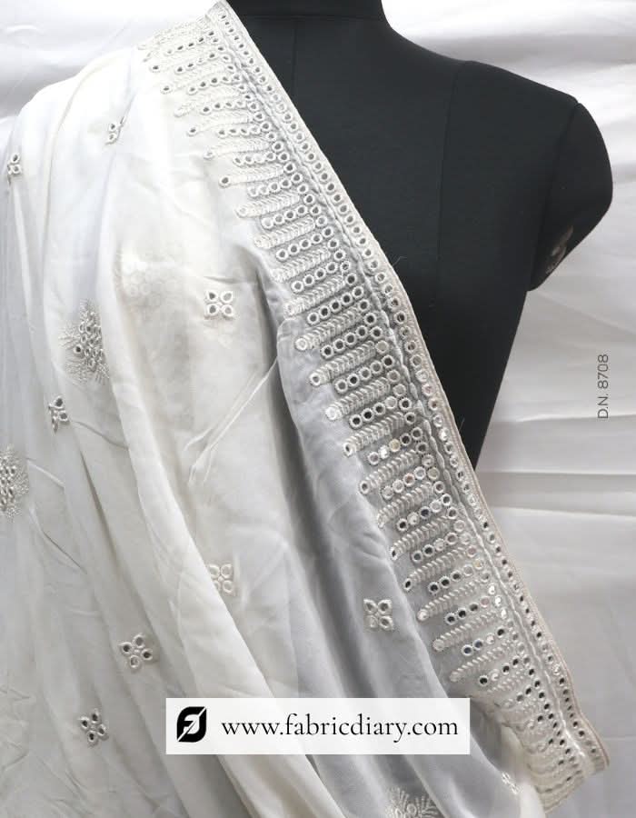Mirror work ethnic scarf – embroidered dupatta for weddings and festivals