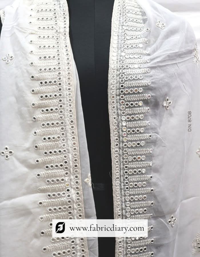 Mirror Work Embroidered Dupatta / Scarf – #8708